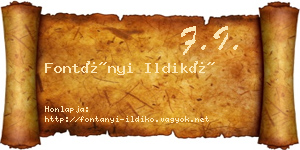 Fontányi Ildikó névjegykártya